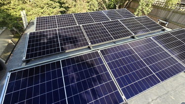 Solar panels installed on a rooftop for energy generation
